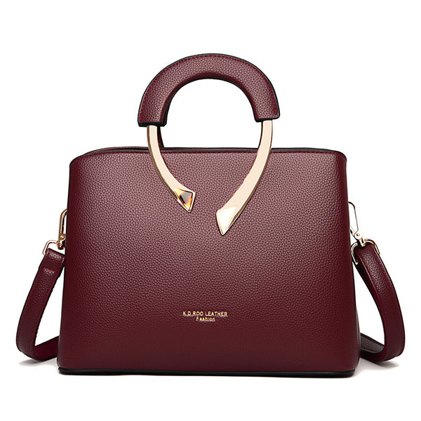 Genuine Leather Handbags Head Layer Cowhide Litchi Grain Women Handbag |  Genuine leather totes, Genuine leather handbag, Bags