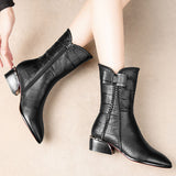 Fashion All-Match Thick-Heeled Martin Boots