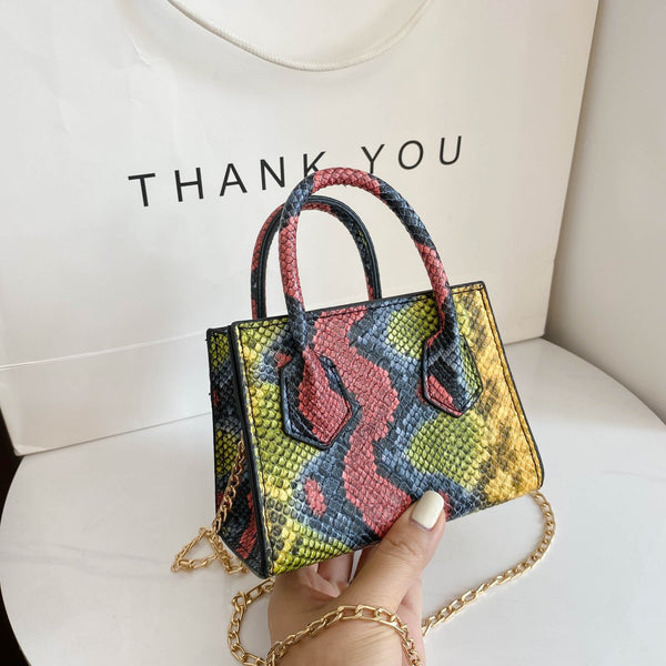 Ladies Snake Printed Mini Crossbody Handbag