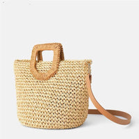 Wooden Handle Beach Bag