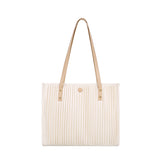 Solid Color Vertical Stripes Pleated Shoulder Bag