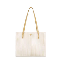 Solid Color Vertical Stripes Pleated Shoulder Bag